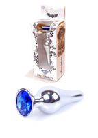 plug jewellery silver butt plug  dark blue
