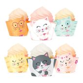 Papilotki do babeczek Kotki 6szt.