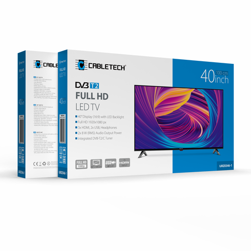 Telewizor Cabletech 40 Full HD 2xHDMI 2xUSB DVB-T2/C H.265 HEVC na Arena.pl