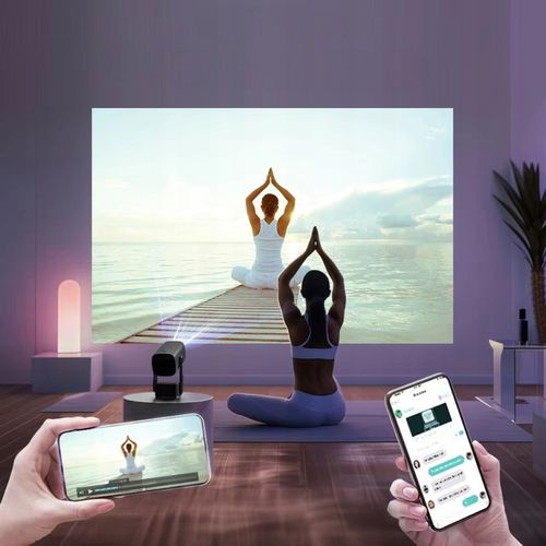 PRZENOŚNY PROJEKTOR RZUTNIK ANDROID SMART TV WIFI FULL HD + ETUI na Arena.pl