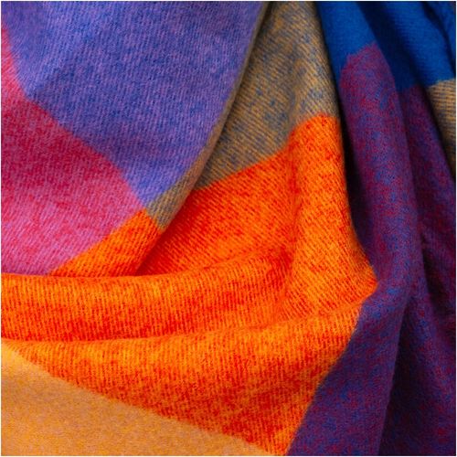 Versoli - miękka i ciepła chusta z frędzlami krata pomarańczowy 15# HIT na Arena.pl