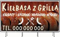 BANER REKLAMOWY OCZKOWANY 200x100cm różne wzory kiełbasa z grilla