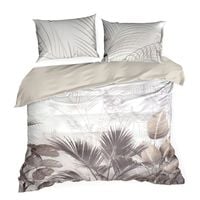 Pościel Premium 220x200 + 2x 70x80 kremowy ogród satyna bawełniana