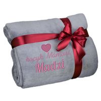 Duży koc narzuta z haftem 200x220 prezent dla mamy na święta dzień matki