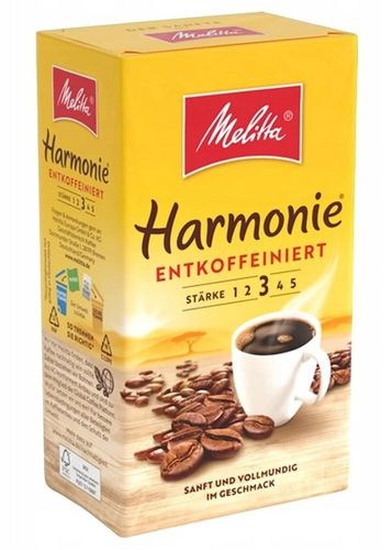 Melitta Harmonie Entcof. bezkofeinowa kawa mielona 500g Import z Niemiec na Arena.pl