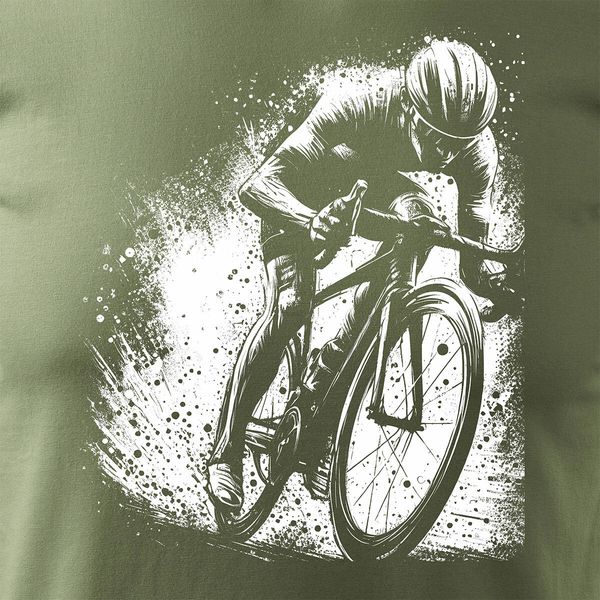 Koszulka z kolarzem kolarz kolarska dla rowerzysty z kolarką rowerem męska khaki REGULAR L zdjęcie 2