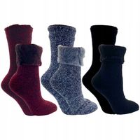 3X SKARPETY DAMSKIE ZIMOWE CIEPŁE GRUBE WEŁNA ALPAKA TERMICZNE 35-38