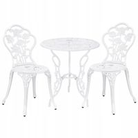 Meble ogrodowe Zestaw Wakefield Stół okrągły z 2 krzesłami Białe