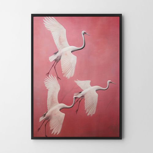 Plakat ptaki na różowym tle 40x50 cm na Arena.pl