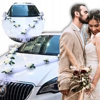 DEKORACJA ŚLUBNA NA SAMOCHÓD OZDOBA DO ŚLUBU SAMOCHODU OZDOBY KWIATY