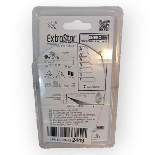 Żarówka LED z czujnikiem podczerwieni E27 7W 6500K na Arena.pl
