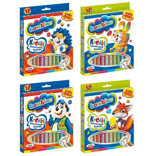 Kredki ołówkowe 12 kolorów w drewnianej oprawie na Arena.pl