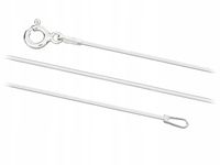 Krótki Cienki Srebrny Łańcuszek Linka Żmijka Ośmiokątna 0,9mm Choker 35cm