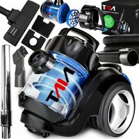 POTĘŻNY ODKURZACZ CYKLONOWY BEZWORKOWY TAIA FILTR HEPA ZBIORNIK 3L NADMUCH