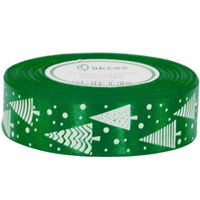 Wstążka satynowa zielona 25mm 23m choinki święta