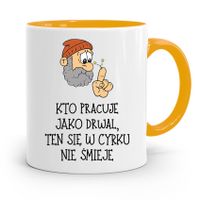 Dla Drwala Rębacza Kubek Żółty Prezent Na Urodziny Z Nadrukiem Ze Zdjęciem