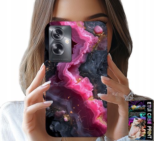 ETUI DO OPPO A79 5G - RÓŻOWY MARMUREK PLECKI, MODNE WZORY na Arena.pl