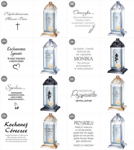 Luksusowy znicz personalizowany cytat grawer z napisem dedykacją inicjałami na Arena.pl