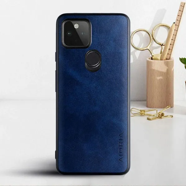 Etui AIORIA Vintage LEATHER do Google Pixel 5A 5G niebieski zdjęcie 1