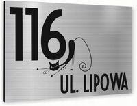 Tabliczka Tablica ADRESOWA srebrna DIBOND 20x15 numer domu ul. różne wzory