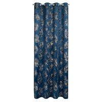 Zasłona z szampańskim nadrukiem na przelotkach GLORIA 140X250 granatowa