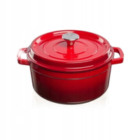 Emaliowany garnek żeliwny Grand Feu, czerwony, 4,7 l