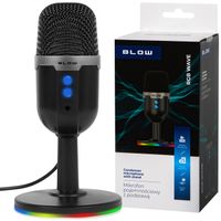 MIKROFON DO KOMPUTERA POJEMNOŚCIOWY GAMINGOWY STUDYJNY KARAOKE USB LED RGB