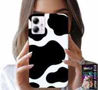 ETUI DO MOTOROLA MOTO G14 - CZARNO - BIAŁE ŁATY KROWA, MODNE WZORY