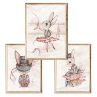 Zestaw trzech plakatów dla dzieci Ballerina 1