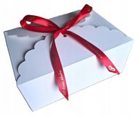 PUDEŁKO POJEMNIK KARTONIK NA CIASTO CIASTKA wstążka ślubna kpl.10 sztuk