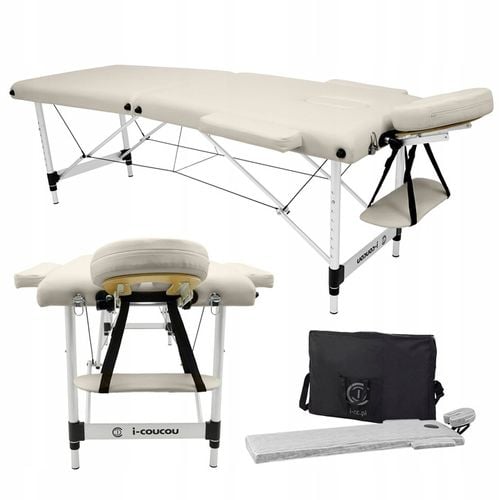 Stół Łóżko Masażu Składany Aluminiowy Przenośny 2-Segmentowy Leżanka na Arena.pl