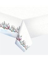 Obrus papierowy świąteczny domki zimowa wioska, 120 x 180 cm