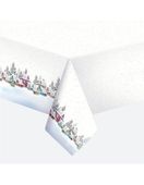 Obrus papierowy świąteczny domki zimowa wioska, 120 x 180 cm