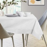 Obrus plamoodporny GAIA 140x320 owal biały AmeliaHome
