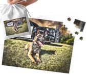 PUZZLE -POLICJA RADIOWÓZ POLICJANT WZORY DLA CHŁOPCA 70el + WORECZEK