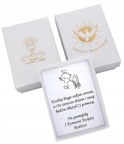 SREBRNY ŁAŃCUSZEK KOMUNIJNY I MEDALIK ANIOŁEK NA PREZENT DLA DZIEWCZYNKI na Arena.pl