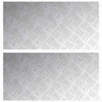 Płytki w Szachownicę 2 pcs Srebrny 80 x 40 cm Aluminium