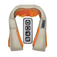 MASAŻER DO KARKU SZYI PLECÓW CIAŁA SHIATSU BEŻOWY 3D UJĘDRNIA EMS LIFTING