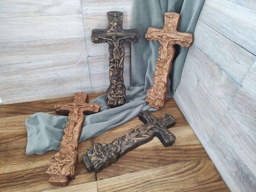 Drewniany Krzyż Krzyżyk na ścianę obraz 30cm na Arena.pl