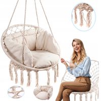 HUŚTAWKA OGRODOWA XXL BOCIANIE GNIAZDO z poduszkami ogrodowa boho do domu