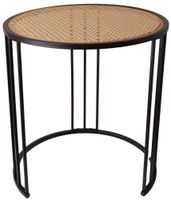 Stolik na czarnym metalowym stelażu