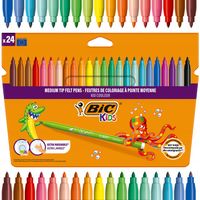 BIC KIDS KID COULEUR FLAMASTRY MAZAKI PISAKI ZMYWALNE WODNE DLA DZIECI x24