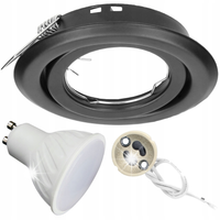 OPRAWA HALOGENOWA RUCHOMA + ŻARÓWKA LED GU10 5W NEUTRALNA 4000K + GNIAZDO