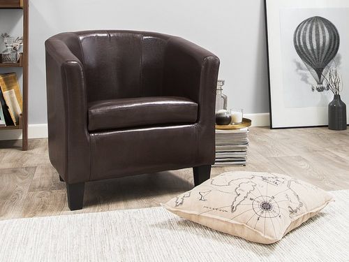 Fotel ekoskóra brązowy BORWICK na Arena.pl