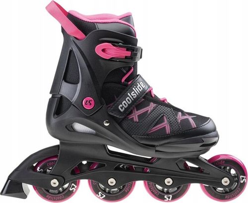 ŁYŻWOROLKI DZIECIĘCE REGULOWANE COOLSLIDE NACHOS YG CZARNO-RÓŻOWE r 36-39 na Arena.pl