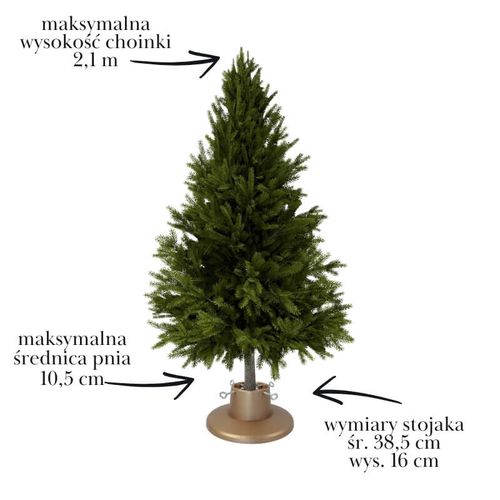 Stojak na choinkę H5110GO – złoty stojak z pojemnikiem na wodę, dla drzewek do 2,1 m na Arena.pl