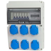 ROZDZIELNICA RSW IP54 3FAZOWA GNIAZDA 6X16A MIERNIK LCD