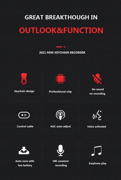 MINIATUROWY DYKTAFON PODSŁUCH SZPIEGOWSKI 32GB zdjęcie 12