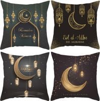 Poszewka dekoracyjna 45 x 45cm wzór RAMADAN Eid Mubarak - Zestaw 4 sztuk