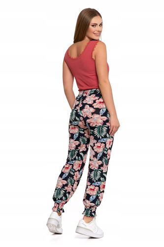Spodnie Damskie Długie Luźne Nogawki Alladynki Lekkie Kwiaty MORAJ L/XL na Arena.pl